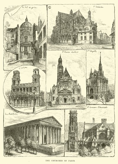 Kostely v Paříži od English School