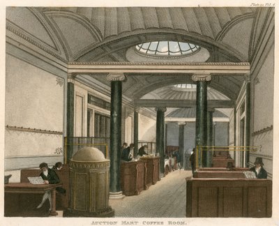 Kavárna Auction Mart, St Bartholomews Lane, Londýn od English School