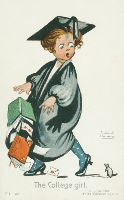 Studentka (barevná litografie) od English School