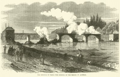 Obrana Paříže, spálení mostu Asnieres, listopad 1870 od English School