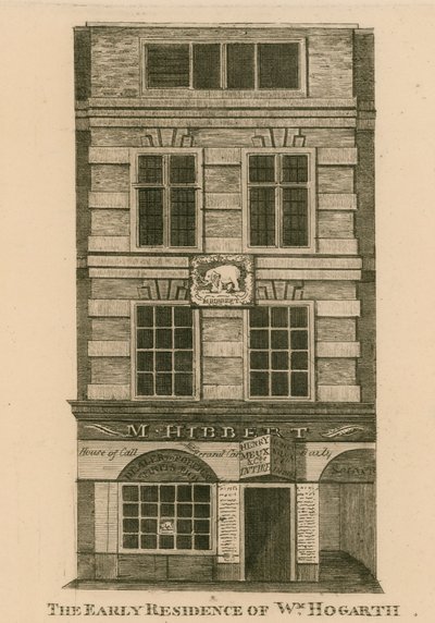 Rané sídlo Williama Hogartha, Fenchurch Street, Londýn od English School