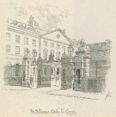 Vstupní brány do Guys Hospital v Londýně od English School