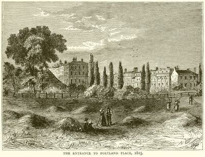 Der Eingang zu Portland Place, 1815 von English School