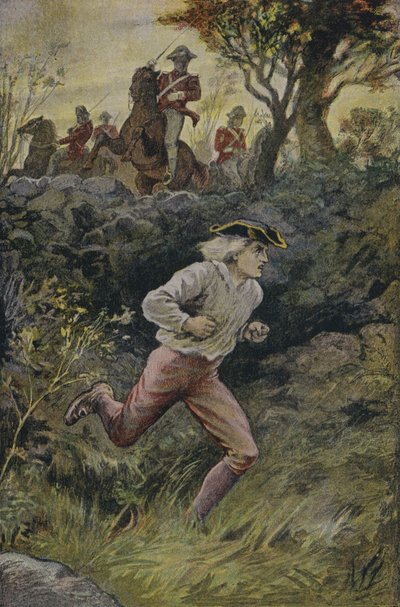 Útěk Harveyho Birche: ilustrace z The Spy od Jamese Fenimora Coopera od English School