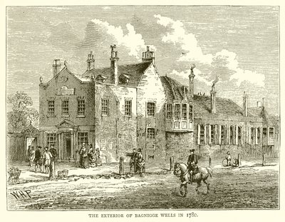 Exteriér Bagnigge Wells v roce 1780 od English School