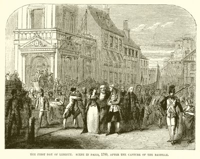 První den svobody. Scéna v Paříži, 1789, po dobytí Bastily od English School