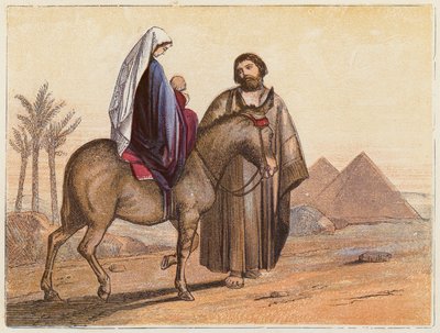 Útěk do Egypta (barevná litografie) od English School