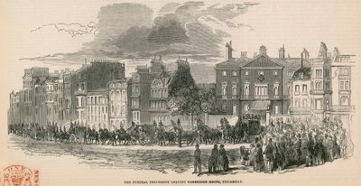 Pohřební průvod HRH vévody z Cambridge opouštějící Cambridge House, Piccadilly, Londýn od English School