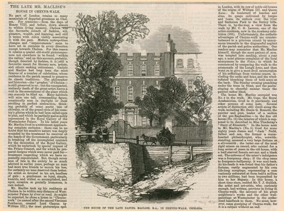 Dům Daniela Maclise v Cheyne Walk od English School