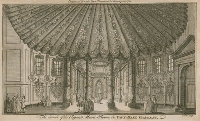 Interiér elegantní hudební místnosti (Rotunda) ve Vauxhall Gardens v Londýně od English School