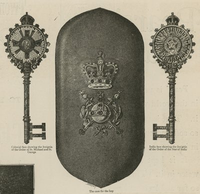 Klíč použitý královnou při inauguraci Imperiálního institutu od English School