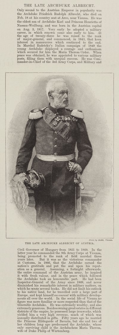 Zesnulý arcivévoda Albrecht Rakouský (rytina) od English School