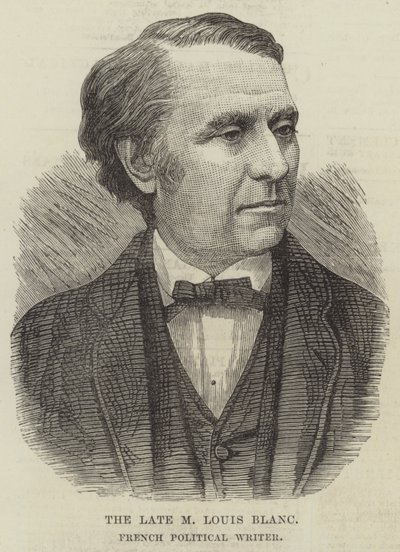 Zesnulý M Louis Blanc, francouzský politický spisovatel (rytina) od English School