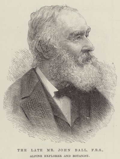 Zesnulý pan John Ball, FRS, alpský badatel a botanik (rytina) od English School