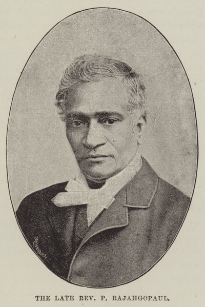 Zesnulý reverend P Rajahgopaul (rytina) od English School