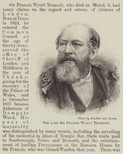 Zesnulý Sir Francis Wyatt Truscott (rytina) od English School