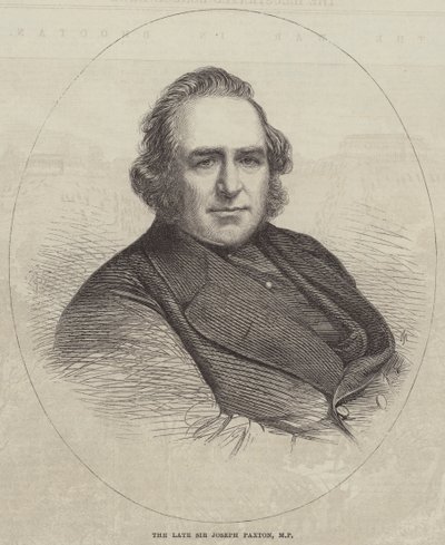 Zesnulý sir Joseph Paxton, poslanec (rytina) od English School