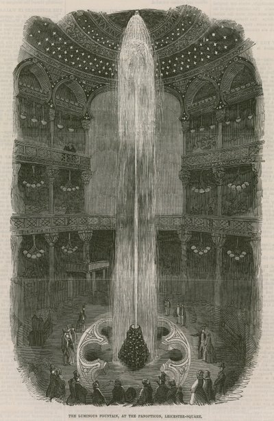 Svítící fontána v Panopticon, Leicester Square, Londýn od English School