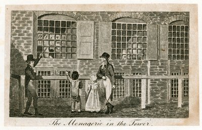 Zvěřinec v Tower of London kolem roku 1820 od English School