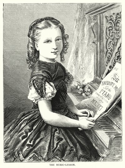 Hudební lekce (rytina) od English School