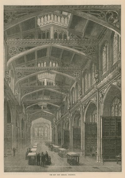 Nová městská knihovna, Guildhall, Londýn od English School