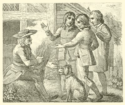 Stařec a jeho synové (rytina) od English School