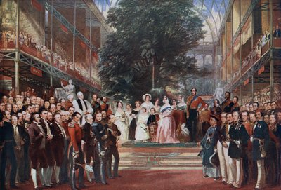 Zahájení Velké výstavy královnou Viktorií v Hyde Parku, Londýn, Anglie od English School