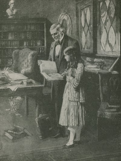 Filosof a holčička mezi knihami od English School