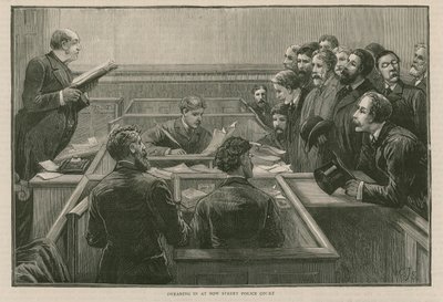 Nedávné nepokoje v Londýně: Přísaha u policejního soudu na Bow Street od English School