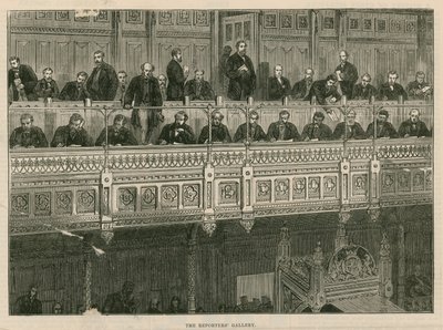 Reportérská galerie v Dolní sněmovně od English School