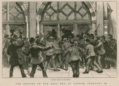 Nepokoje ve West End of London, 8. února 1886: rabování obchodů na Piccadilly od English School