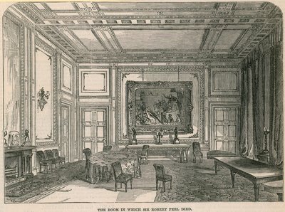 Místnost, ve které zemřel sir Robert Peel od English School
