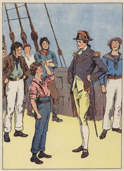 Námořník nabízí, že se připojí k námořnictvu (barva litho) od English School