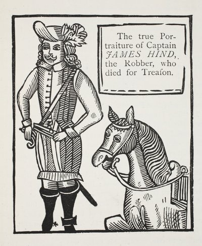 Skutečný portrét kapitána Jamese Hinda, lupiče, který zemřel na zradu, ilustrace z Chap-books of the Eighteenth Century od Johna Ashtona, hospoda. 1882 od English School