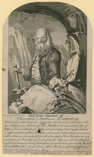 Skutečný portrét Christiana Jacobsena Drakensberga od English School