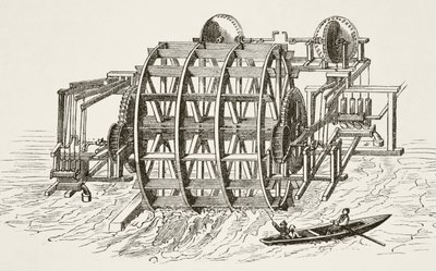 Vodárna London Bridge, poprvé postavená v roce 1582, z Národní a domácí historie Anglie od Williama Hickmana Smith Aubrey (1858-1916) publikovaná v Londýně, kolem roku 1890 od English School