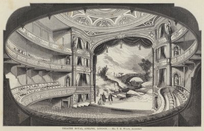 Theatre Royal, Adelphi, Londýn (rytina) od English School