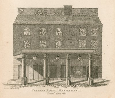 Theatre Royal, Haymarket, Londýn, zbořeno v roce 1821 od English School