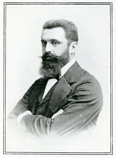 Theodor Herzl (1860-1904) (černobílá fotografie) od English School
