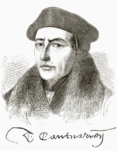 Thomas Cranmer, z „Národní a domácí historie Anglie“ od Williama Hickmana Smith Aubrey (1858-1916), vydaný v Londýně, kolem roku 1890 od English School