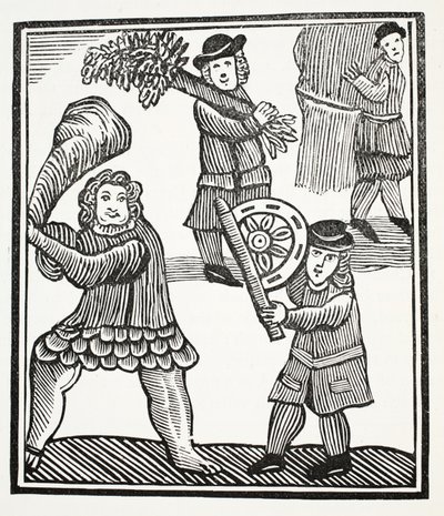 Thomas Hickathrift, ilustrace z Chap-books of the Eighteenth Century od Johna Ashtona, hospoda. 1882 od English School