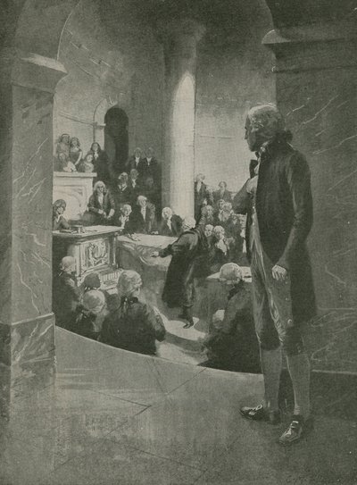 Thomas Jefferson poslouchá projev o vlastizradě od English School