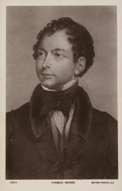 Thomas Moore (1779-1852), irský básník, zpěvák a bavič (litografie) od English School