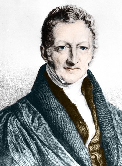 Thomas Robert Malthus (barevná rytina) od English School