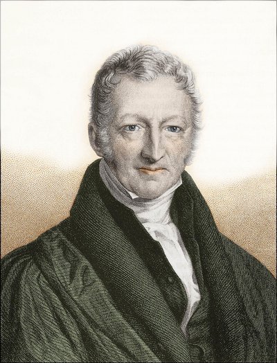 Thomas Robert Malthus (barevná rytina) od English School