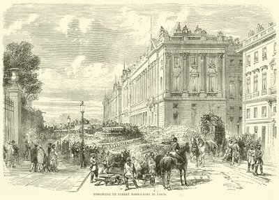 Svržení pouličních barikád v Paříži, říjen 1870 od English School