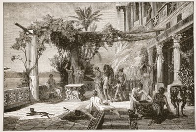 Tiberius v Capreae (litografie) od English School