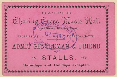 Vstupenka do Gattis Charing Cross Music Hall od English School