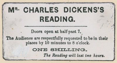 Vstupenka na čtení Charlese Dickense od English School