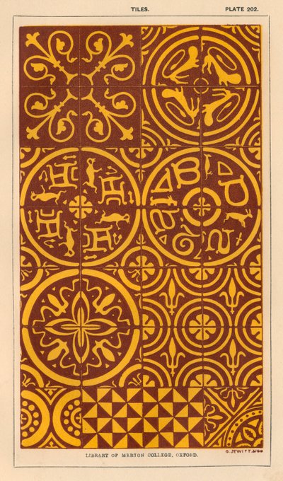 Dlaždice (barevná litografie) od English School